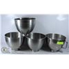 Image 1 : 4 STAINLESS STEEL MIXXING BOWLS, KITCHEN AID
