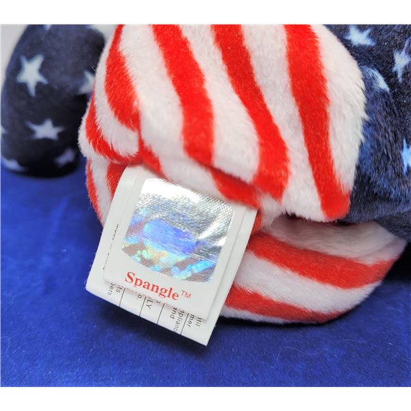 17)  TY BEANIE BABY PINK FACED SPANGLE BEAR