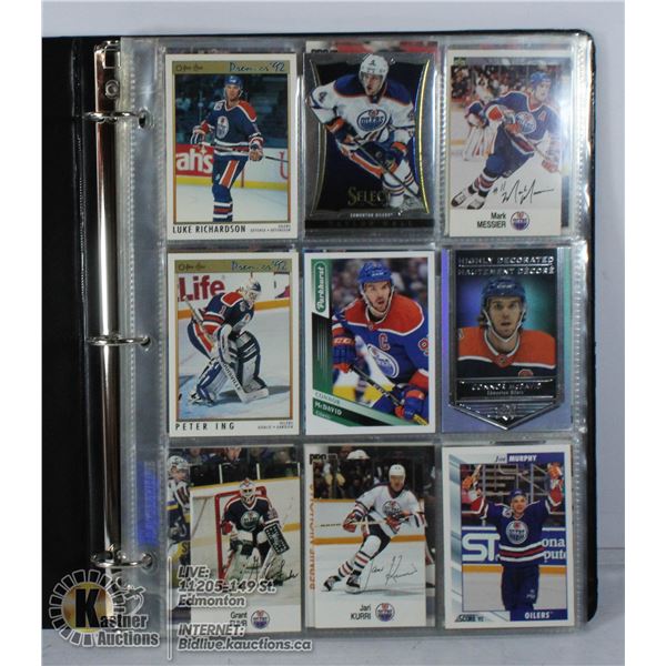 BINDER OF EDMONTON OILERS HOCKEY CARDS ONLY