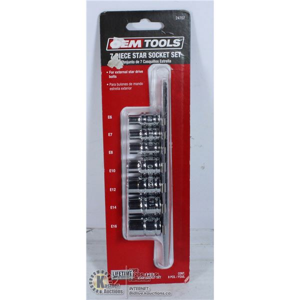 NEW OEM TOOLS 7 PC STAR SOCKET SET