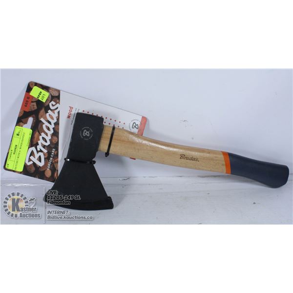 HATCHET WITH A  WOOD HANDLE