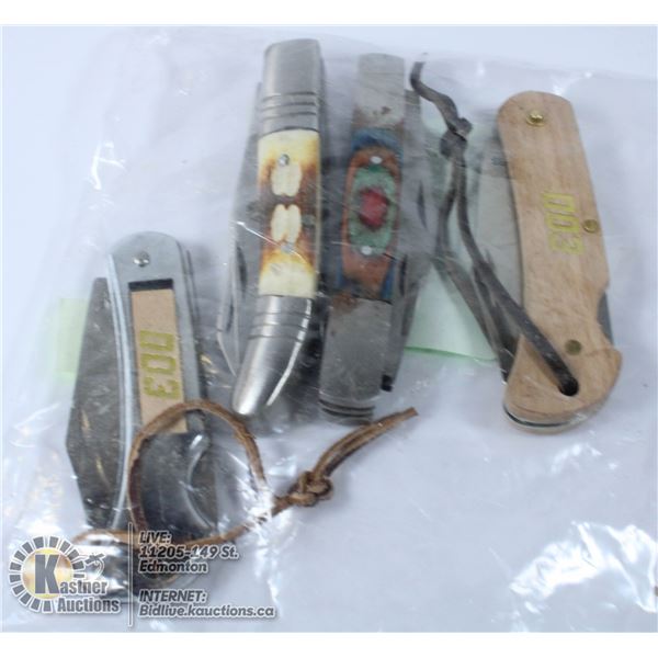 LOT OF 4 FOLDING KNIVES