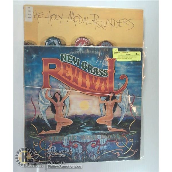 2 ESTATE RECORD COLLECTION VINYL LPS. NEW GRASS