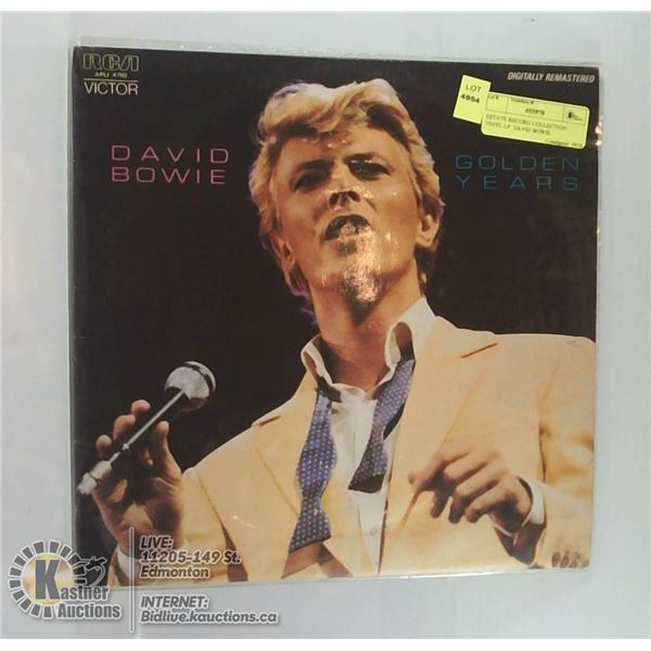 ESTATE RECORD COLLECTION VINYL LP. DAVID BOWIE