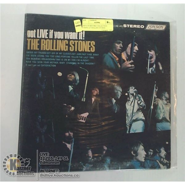 ESTATE RECORD COLLECTION VINYL LP. ROLLING STONES