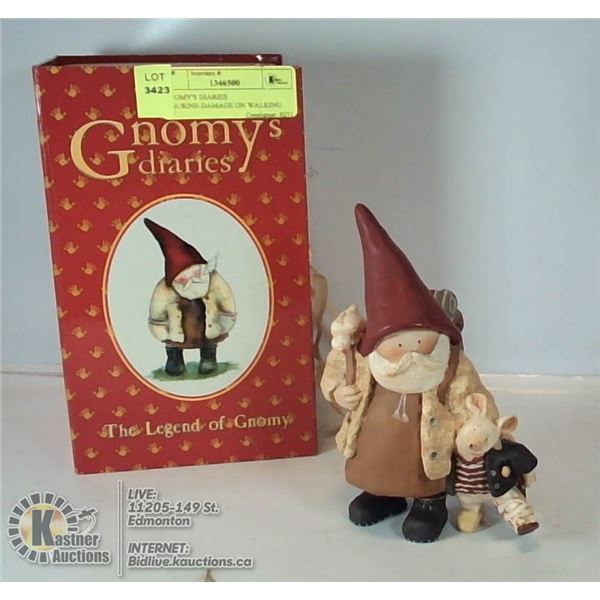 GNOMY'S DIARIES FIGURINE-DAMAGE ON WALKING STICK