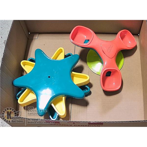 "OUTWARD HOUND" SET OF 2 DOG FOOD/TREAT DISPENSERS