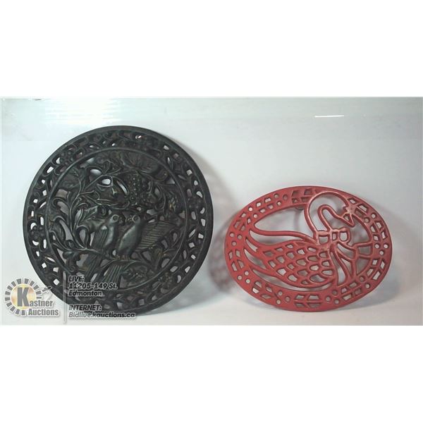 PAIR OF CAST IRON TRIVETS