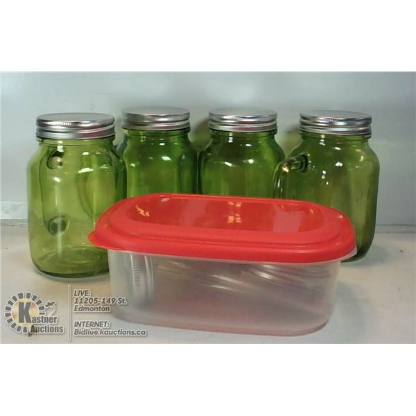 MASON JAR MUGS WITH LIDS