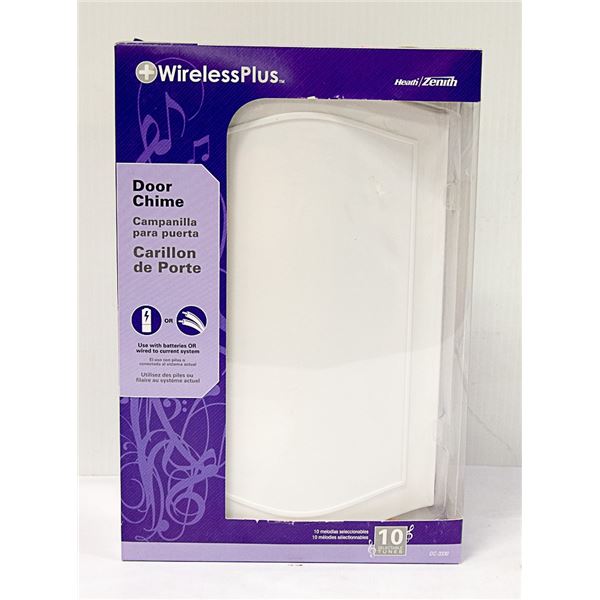 WHITE BATTERY POWERED WIRELESS DOOR CHIME