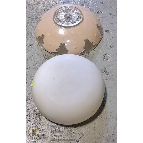 2 ANTIQUE LAMP SHADES