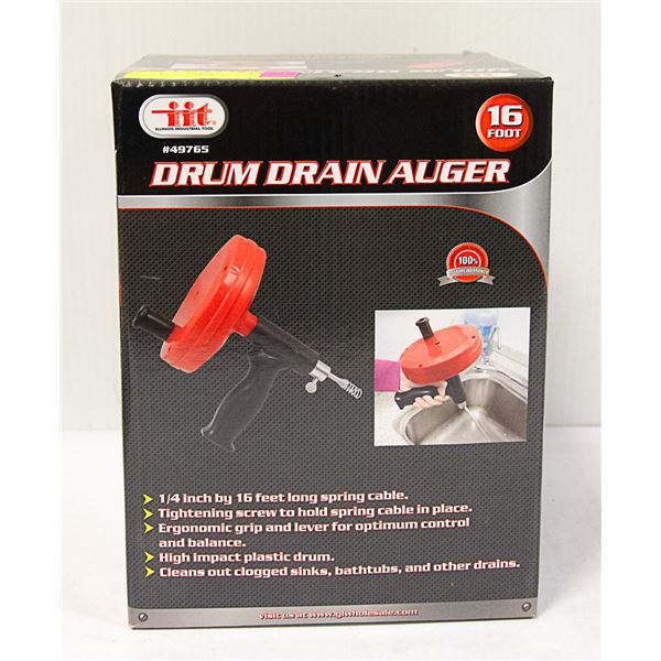 NEW 16FT DRUM DRAIN AUGER