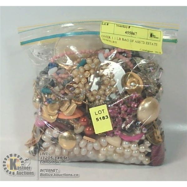 OVER 1.1 LB BAG OF ASSTD ESTATE JEWELRY