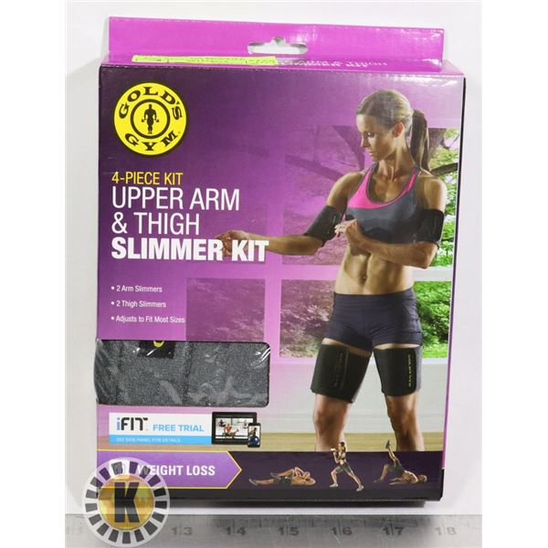 NEW GOLD'S GYM 4 PC UPPER ARM & THIGH SLIMMER KIT