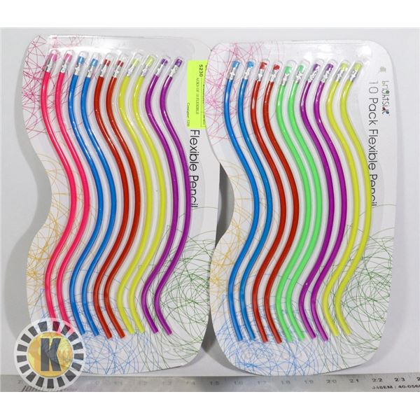 NEW 2 PACKS OF 10 FLEXIBLE PENCILS