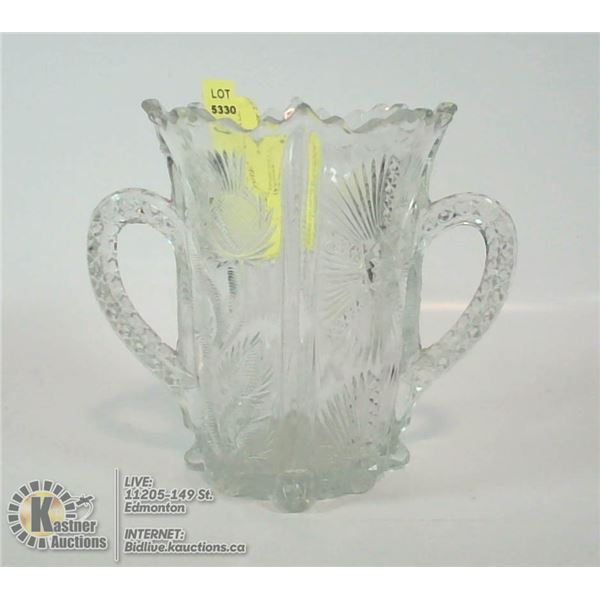 1930'S HIGBEE PANELED THISTLE VASE NO CHIPS