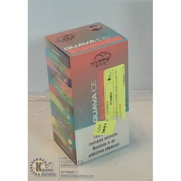 BOX WITH 10 HYPPE BAR E-CIGS 5% GUAVA ICE