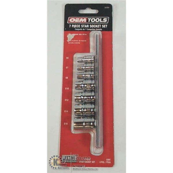 NEW OEMTOOLS 7PC STAR SOCKET SET