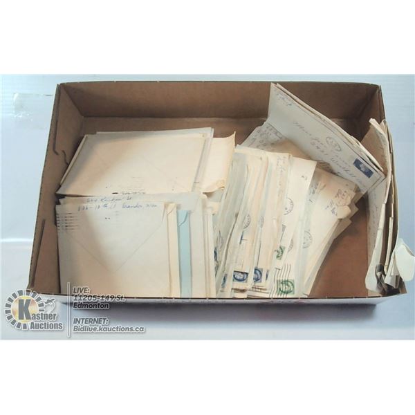 FLAT OF OLD LETTERS /W POSTAGE. ESTATE COLLECTION