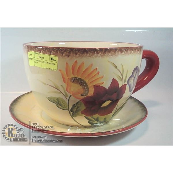 TEA CUP LARGE FLOWER PLANTER- MEASURES 7"
