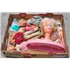 Image 1 : FLAT VTG DOLLS - BARBIES /W STYLING HEAD, SHIRA,