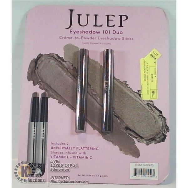 NEW JULEP EYESHADOW 101 DUO EYESHADOW STICKS