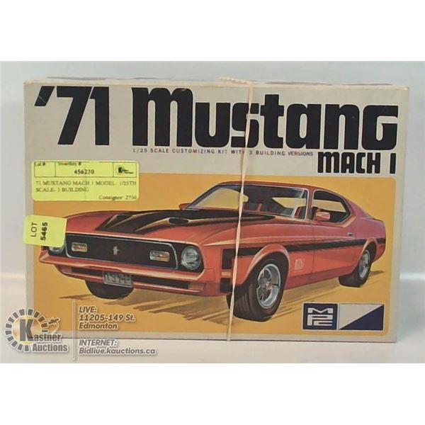 71 MUSTANG MACH 1 MODEL- 1/25TH SCALE- 3 BUILDING