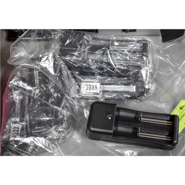 BAG OF BATTERY CHARGERS 6PCS