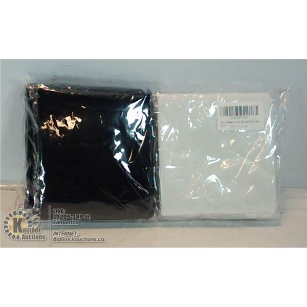 LOT OF 10 SOFT BANDANA FACE MASKS. 5 WHT 5 BLK