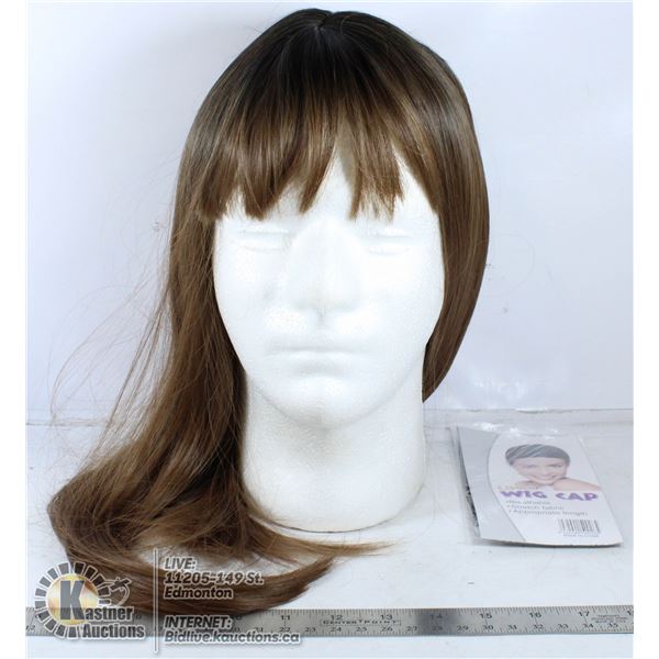 22 INCH SYNTHETIC WIG WITH HAIRNET