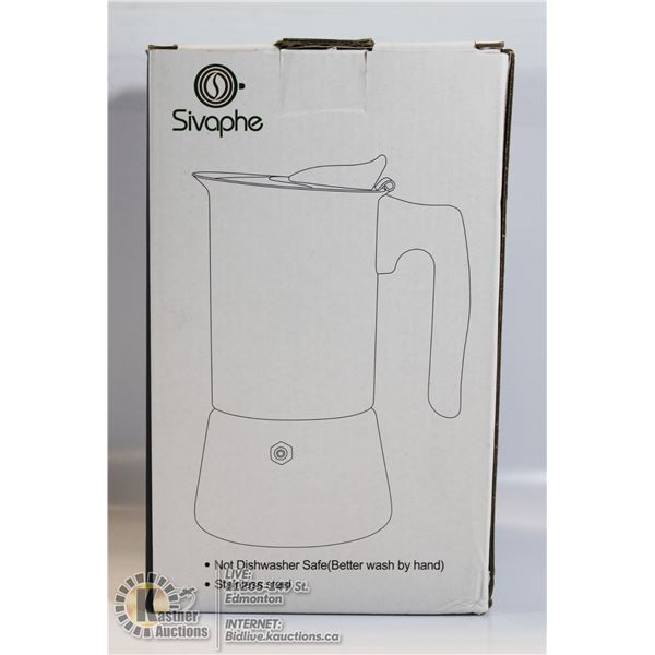SIVAPHE MOCHA POT. HOLDS 6 CUPS.