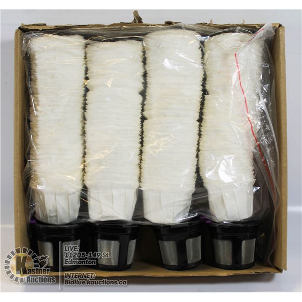 BOX OF FOUR MINI COFFEE FILTERS WITH DISPOSABLE