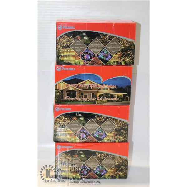 LOT OF 4 FULLBELL LED FAIRY STRING LIGHTS.