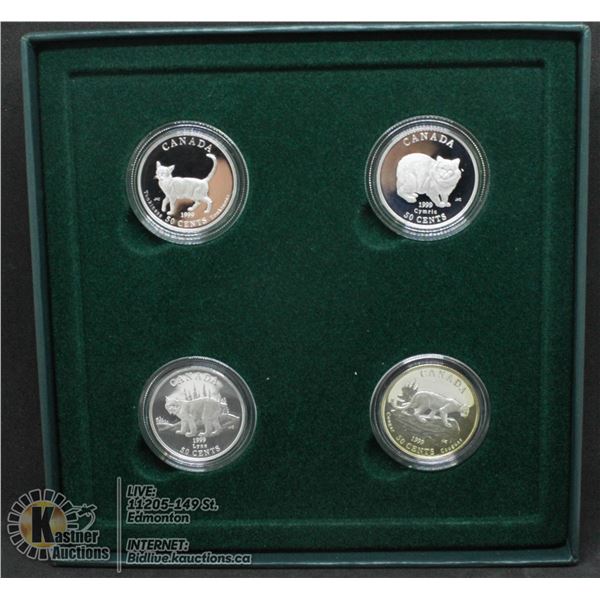 1999 RCM STERLING SILVER FIFTY CENT FOUR-COIN SET