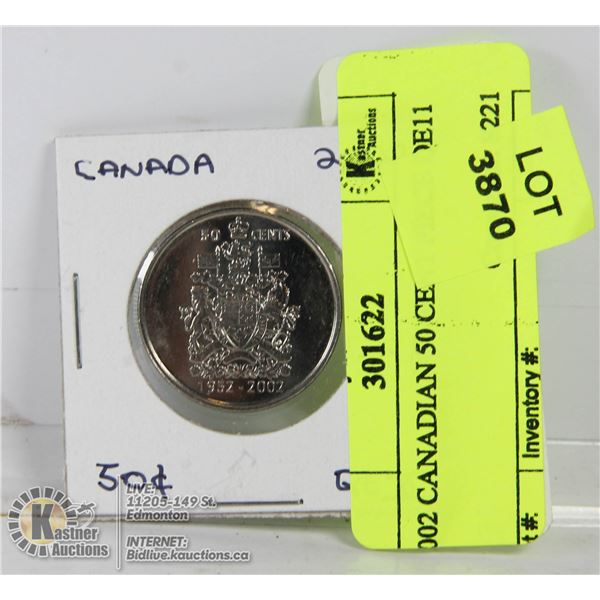 2002 CANADIAN 50 CENT PIECE QE11