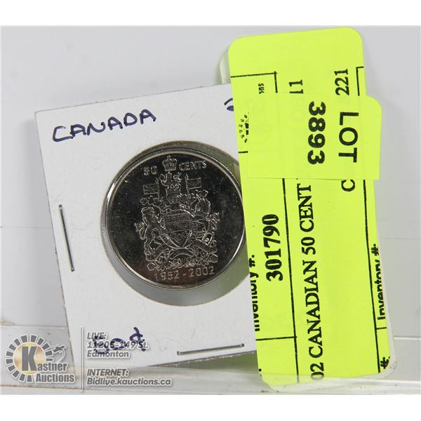 2002 CANADIAN 50 CENT PIECE QE11
