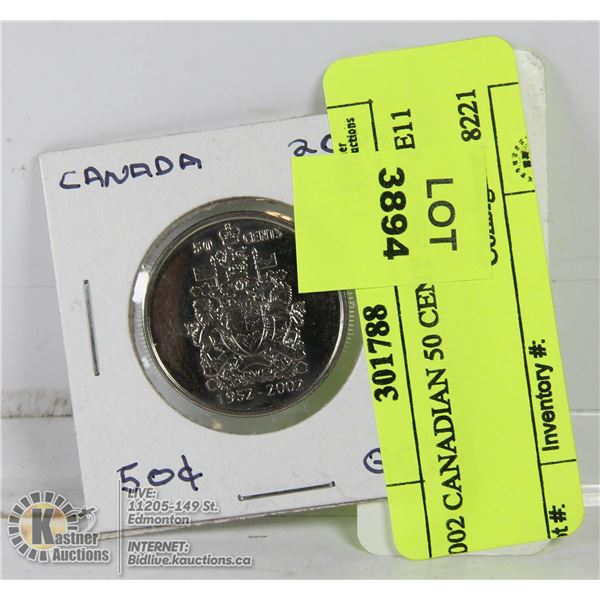 2002 CANADIAN 50 CENT PIECE QE11