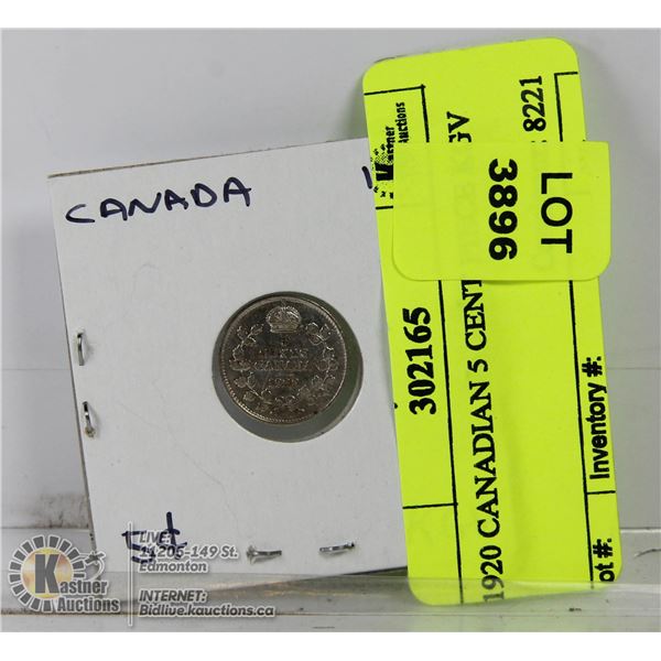 1920 CANADIAN 5 CENT PIECE KGV
