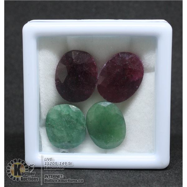 #83-RUBY + EMERALD GEMSTONES 40.95CT