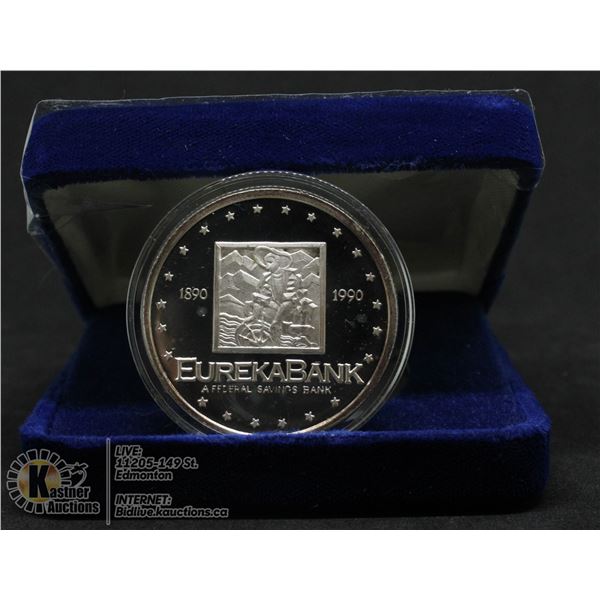 1990 EUREKABANK CENTENNIAL ONE TROY OUNCE SILVER