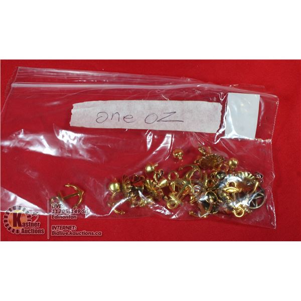 1 OZ. BAG OF GOLD COLOR CHARMS