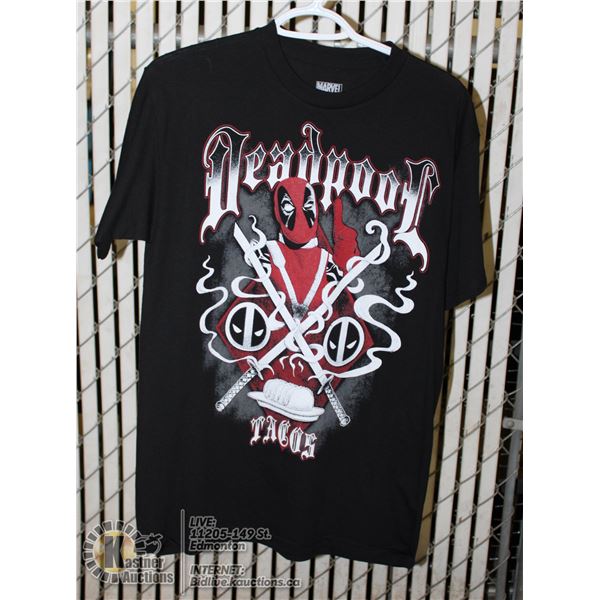 BLACK T-SHIRT MARVEL DEADPOOL SIZE M