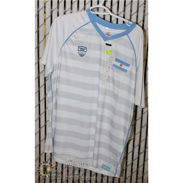 WHITE/LIGHT BLUE SIZE L 2018 SOCCER JERSEY/SHIRT