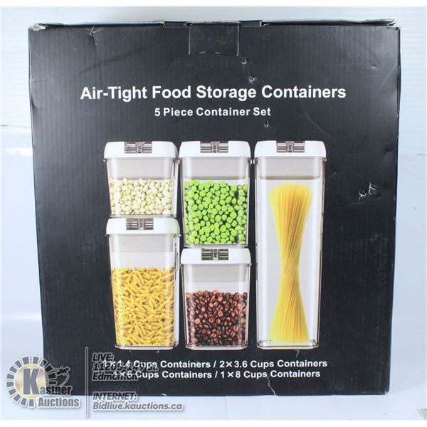 AIR TIGHT FOOD STORAGE CONTAINERS 5 PIECE SET