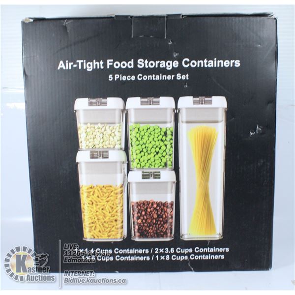 AIR TIGHT FOOD STORAGE CONTAINERS 5 PIECE SET