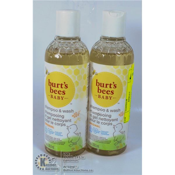 2 BURT'S BEES BABY SHAMPOO & WASH 8FL OZ/236.5ML