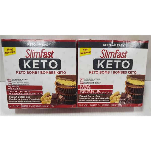 2PACKS SLIMFAST KETO BOMB. 14X17G PEANUT BUTTER