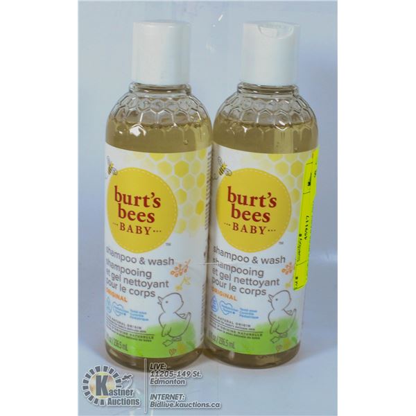 2 BURT'S BEES BABY SHAMPOO & WASH 8FL OZ/236.5ML