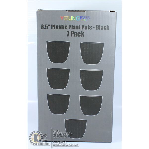 6.5" PLASTIC PLANT POTS 7 PACK - YOUNG EVER