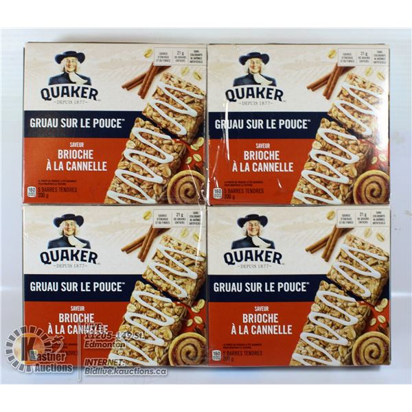 4 X QUAKER GRANOLA BARS OATMEAL TO GO CINNAMON ROL